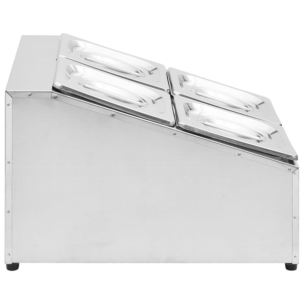 Gastronorm Container Holder with 4 GN 1/6 Pan Stainless Steel